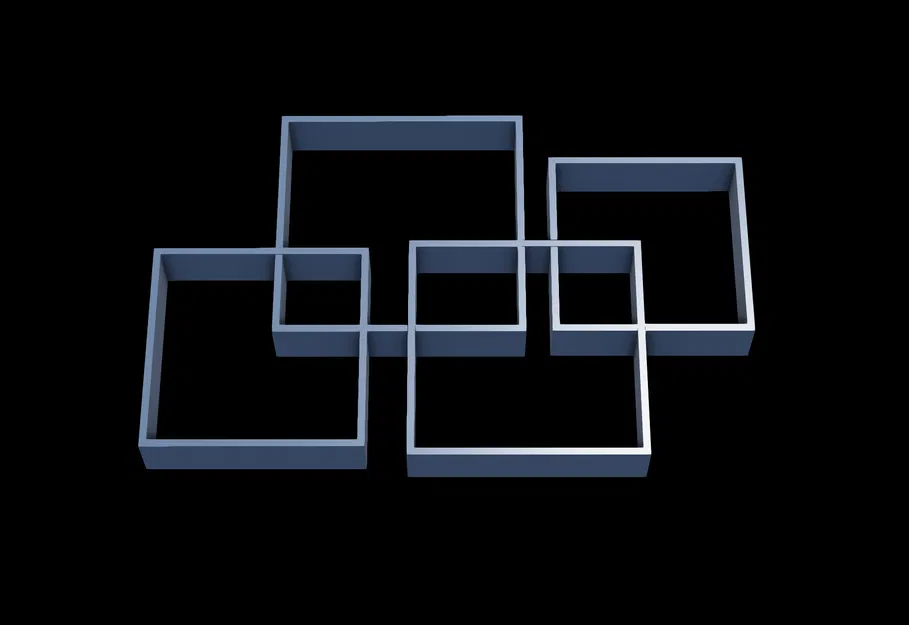 Kệ treo tường XL, hình vuông giao nhau - Image 2