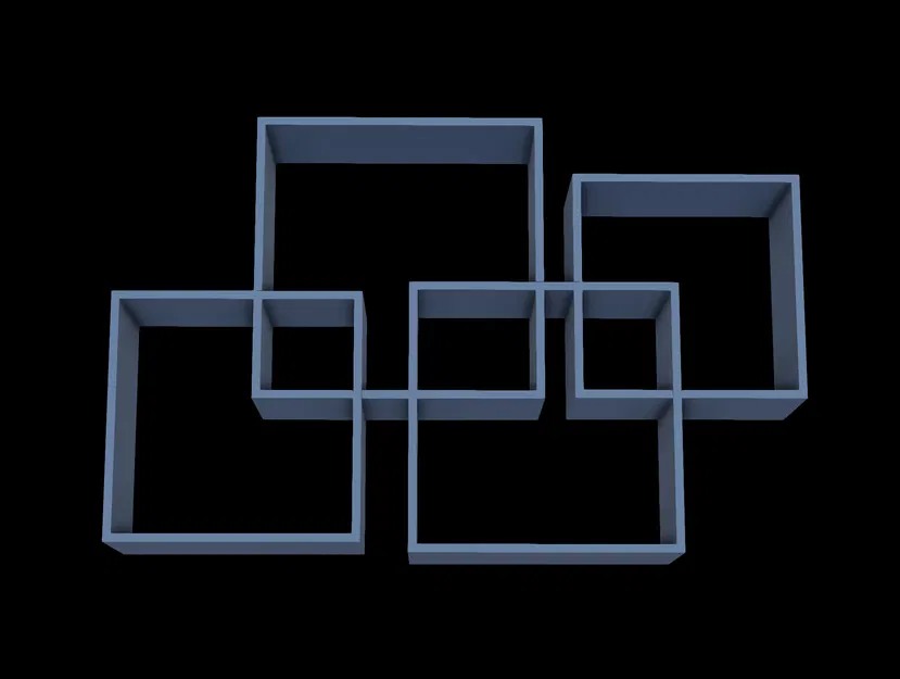 Kệ treo tường XL, hình vuông giao nhau - Image 7