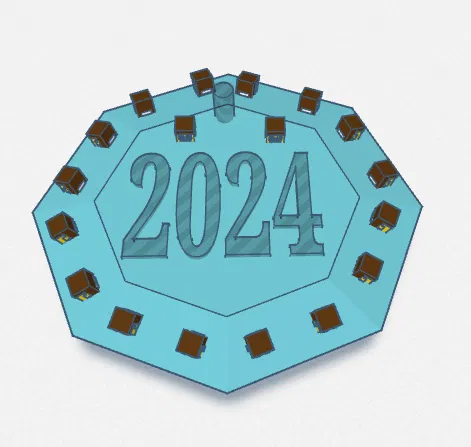 Biển báo năm 2024 treo tường phiên bản Minecraft - Image 1