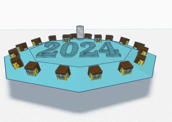 Biển báo năm 2024 treo tường phiên bản Minecraft - Image 2