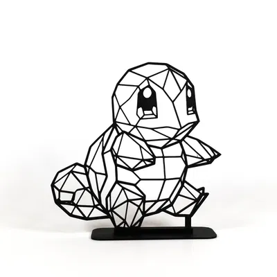 Squirtle Hình Học Phong Cách Low Poly