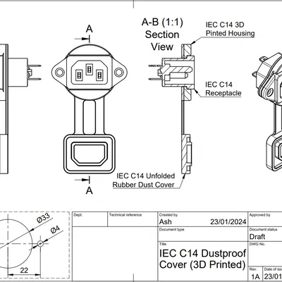 Nắp Chống Bụi Cho Ổ Cắm IEC C14