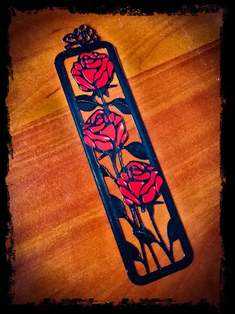 Bookmark Hai Màu Với Hoa Hồng Voronoi - Image 1