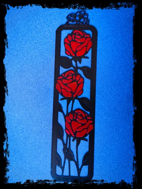 Bookmark Hai Màu Với Hoa Hồng Voronoi - Image 2