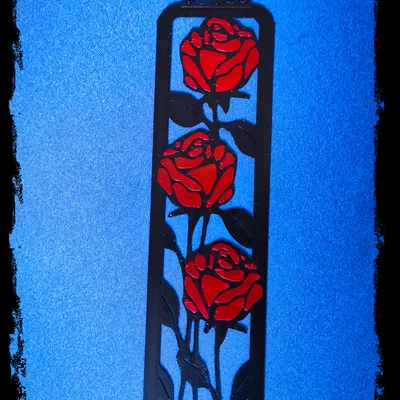 Bookmark Hai Màu Với Hoa Hồng Voronoi