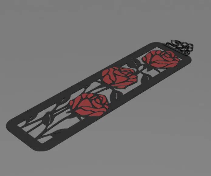 Bookmark Hai Màu Với Hoa Hồng Voronoi - Image 4