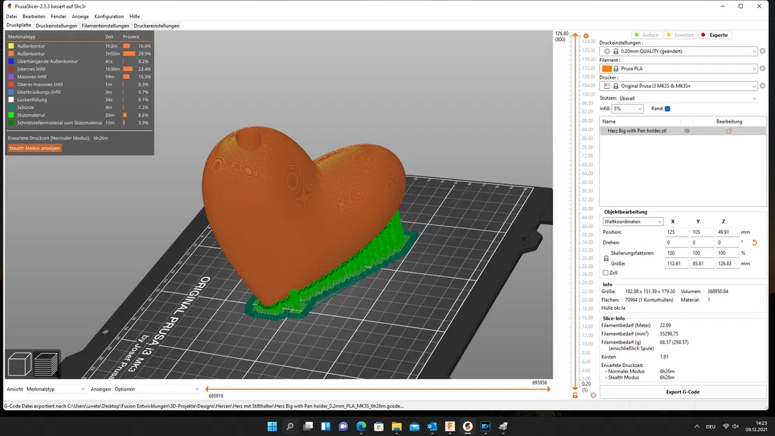 Trái tim bự cắm hoa hoặc bút - Image 4