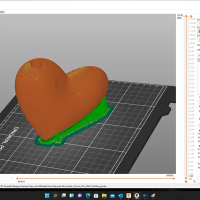 Trái tim bự cắm hoa hoặc bút