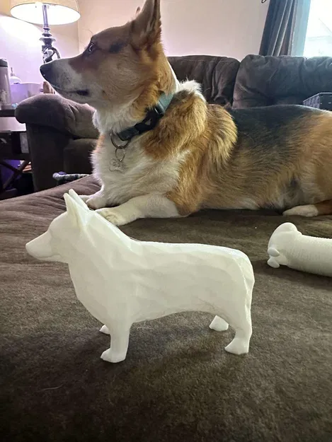 Mô Hình Corgi Tí Hon Low Poly (Không Đuôi) - Image 1