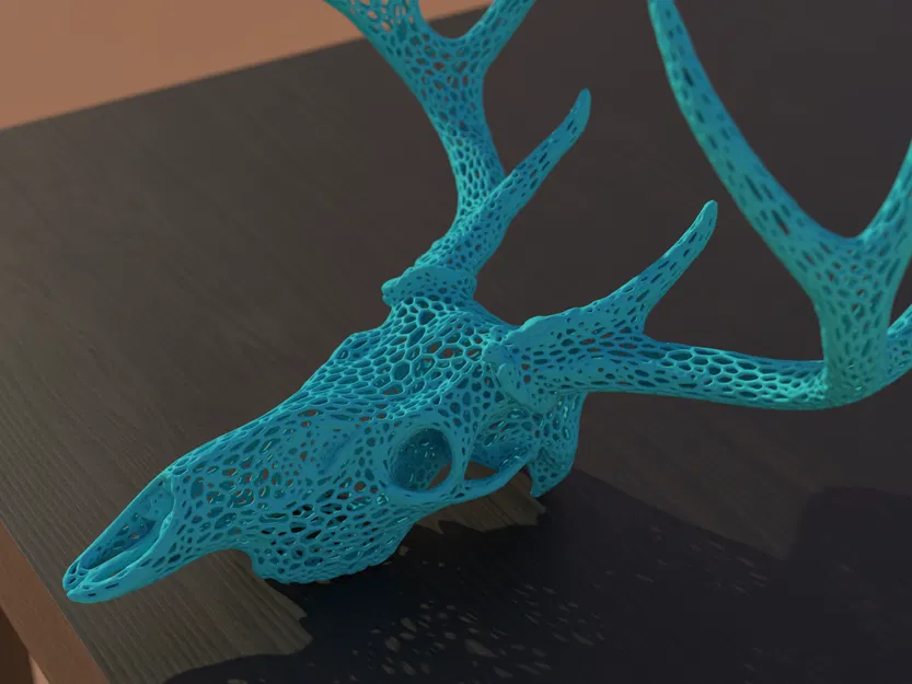 Hộp Sọ Hươu Sao - Phong Cách Voronoi - Image 1