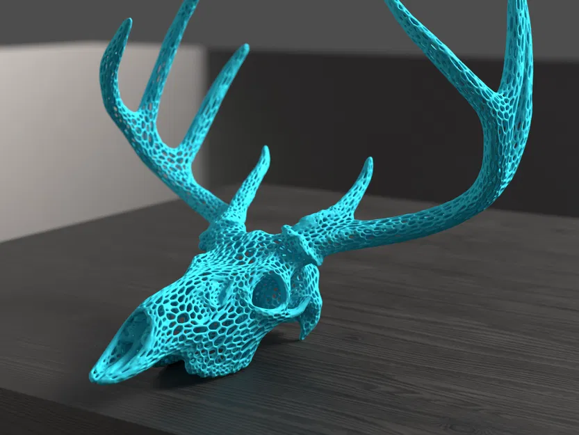 Hộp Sọ Hươu Sao - Phong Cách Voronoi - Image 4