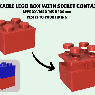 Hộp Lego 2x2 Có Ngăn Chứa Bí Mật - Xếp Chồng