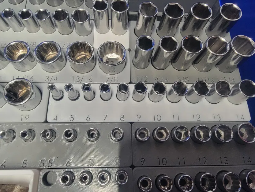 Kệ Giữ Tuýp Sâu Husky Từ 4 Đến 14mm Gridfinity - Image 1