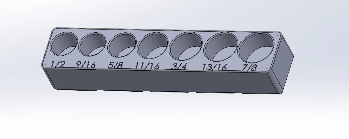 Khay đựng socket Husky 1/2 inch chuẩn Gridfinity 1x5 - Image 2