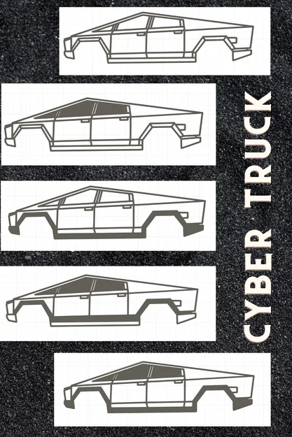 Tranh Treo Tường Tesla Cyber Truck 3D - Image 1
