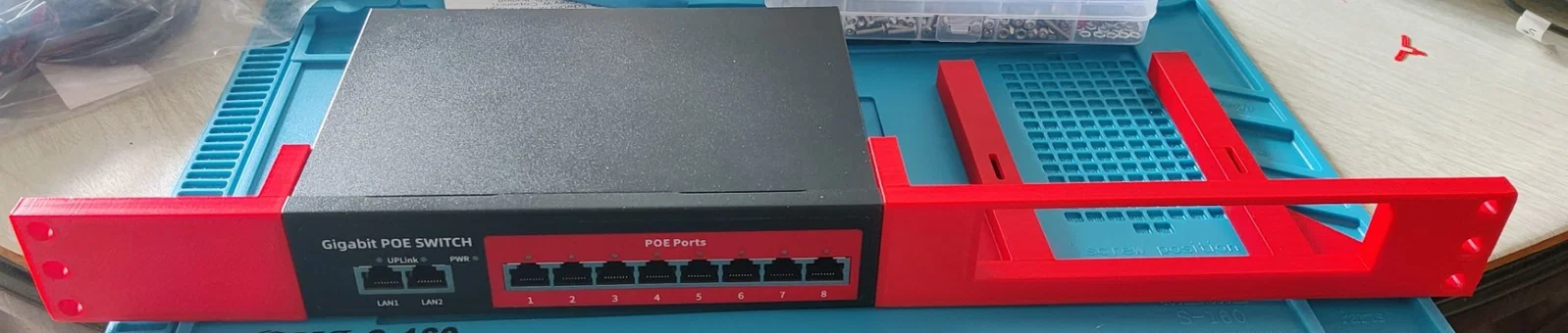 Tai/kệ gắn rack cho switch 7.5" và Unifi USG - Image 2