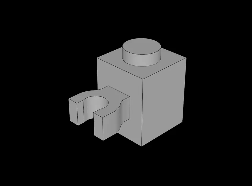 Gạch Lego Tương Thích (60475.dat) 1x1 có Kẹp Dọc (Kẹp U Dày) và Nút Gài Rắn - Image 1