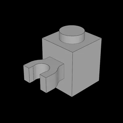 Gạch Lego Tương Thích (60475.dat) 1x1 có Kẹp Dọc (Kẹp U Dày) và Nút Gài Rắn