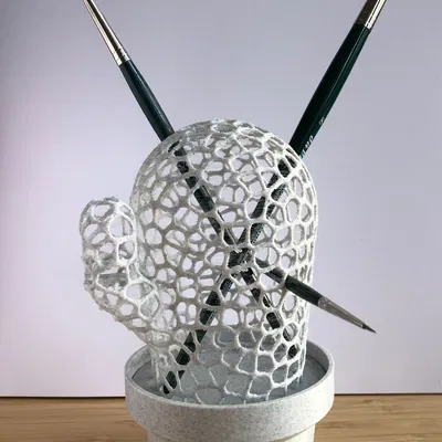 Hộp Cắm Bút Xương Rồng Voronoi