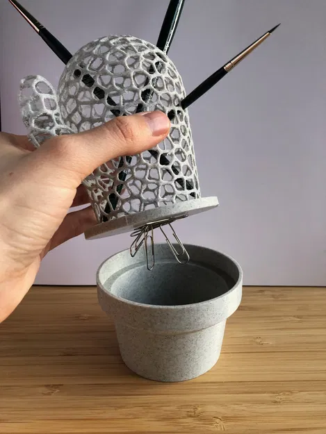 Hộp Cắm Bút Xương Rồng Voronoi - Image 2