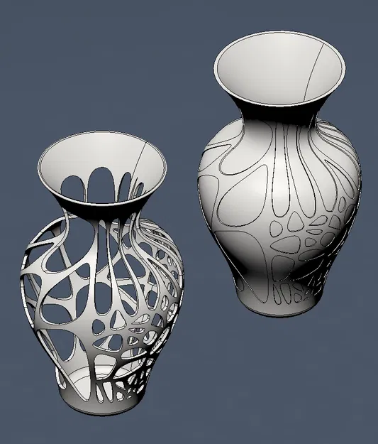 Bộ Bình Hoa Cổ Điển Họa Tiết Voronoi - Image 1