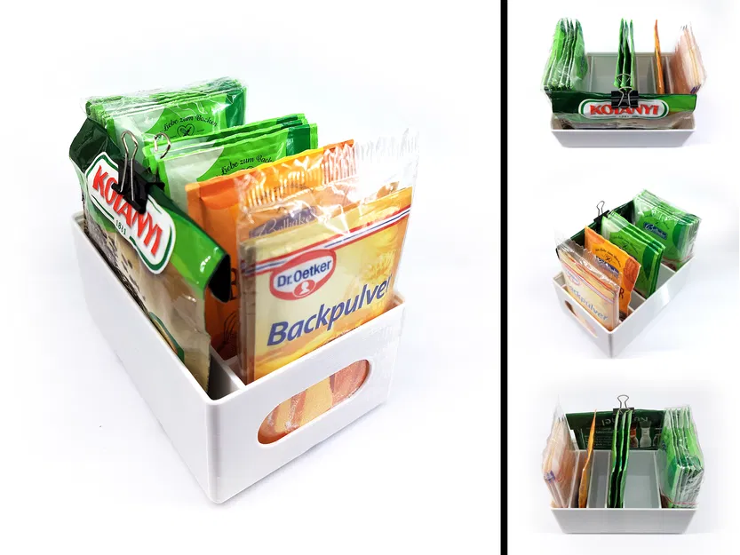 [gridfinity] Hộp đựng gói bột làm bếp (65mm đến 78mm rộng) - Image 1