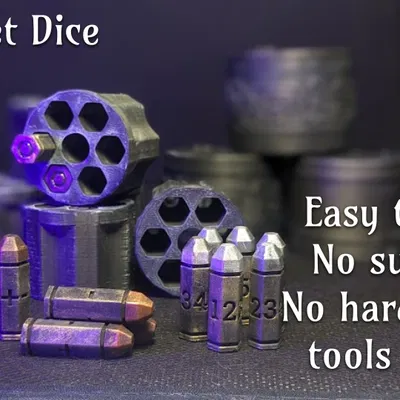 Hộp Đựng Xúc Xắc "Bullet Roller" D6 và Vỏ Xoay