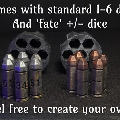 Hộp Đựng Xúc Xắc "Bullet Roller" D6 và Vỏ Xoay