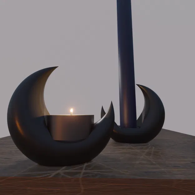 Chân Nến Trụ & Nến Tealight Hình Mặt Trăng - Image 2