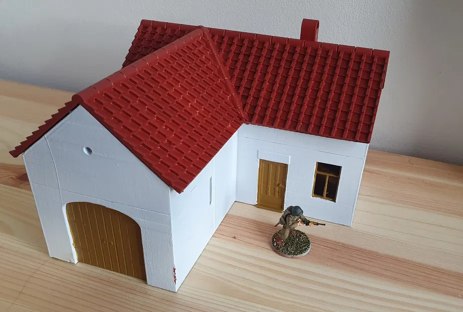 Nhà Trung Âu hình chữ L 28mm cho Wargaming - Image 1