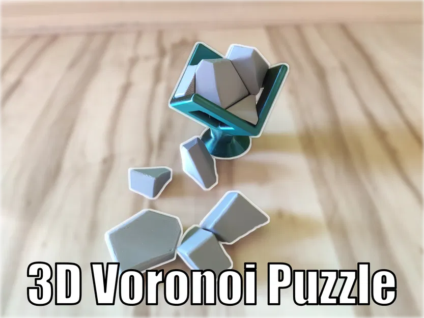 3D-Voronoi Puzzle / Puzzle Đá Cuội + Chân Đế Trưng Bày - Image 1