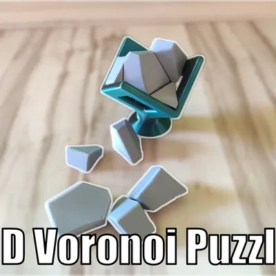 3D-Voronoi Puzzle / Puzzle Đá Cuội + Chân Đế Trưng Bày
