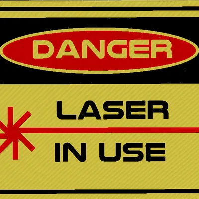 Biển báo nguy hiểm laser đang sử dụng có đế nam châm 15mm