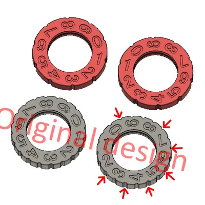 Bánh xe số đầy đủ cho Bộ đếm xoay Clicky