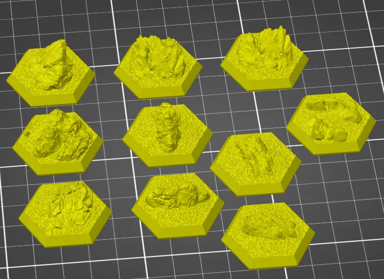 Bộ Đế Lục Giác - Chủ đề Đá - Image 2