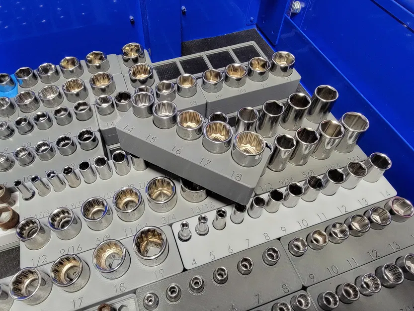 Kệ đựng tuýp 14-18mm 3/8 inch Husky chuẩn Gridfinity - Image 1