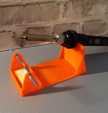 Giá đỡ mỏ hàn có khay đựng mút và khe giữ dây - Image 1