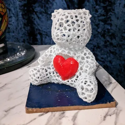 Đèn Cầy Gấu Trái Tim Lớn