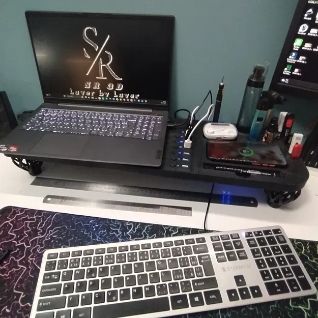 Kệ Laptop Nâng Cao PC Stol Có Quạt và Cổng USB - Image 2