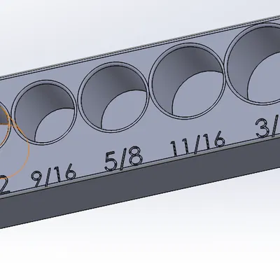 Khay đựng tuýp dài 1/2 đến 3/4 cho Gridfinity