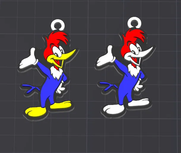 Móc khóa/mặt dây chuyền nhân vật hoạt hình Woody Woodpecker - Image 1