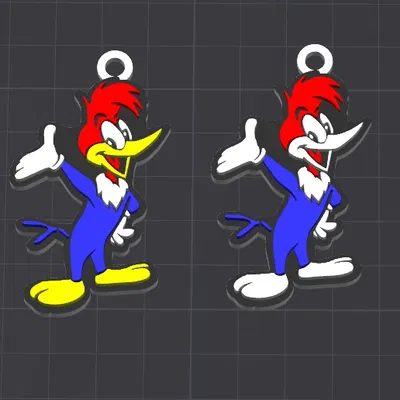 Móc khóa/mặt dây chuyền nhân vật hoạt hình Woody Woodpecker
