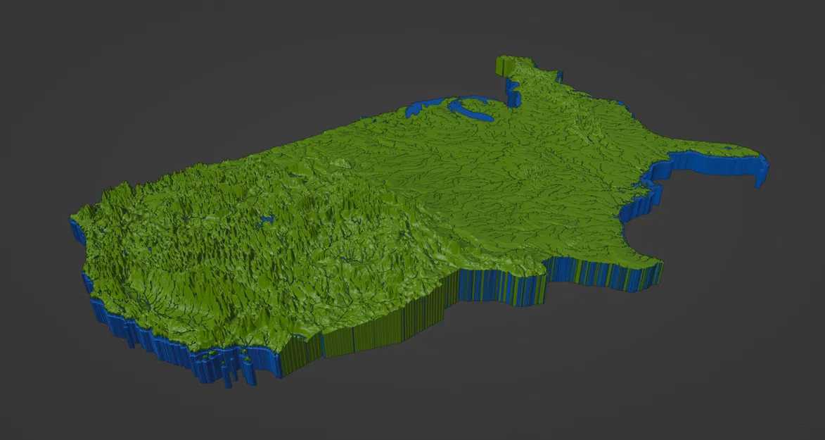 Bản Đồ Địa Hình Liên Bang Hoa Kỳ (Lower 48) Bao Gồm Thủy Hệ + Hồ Sơ Cài Đặt In Cura - Image 2