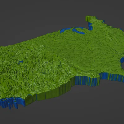 Bản Đồ Địa Hình Liên Bang Hoa Kỳ (Lower 48) Bao Gồm Thủy Hệ + Hồ Sơ Cài Đặt In Cura