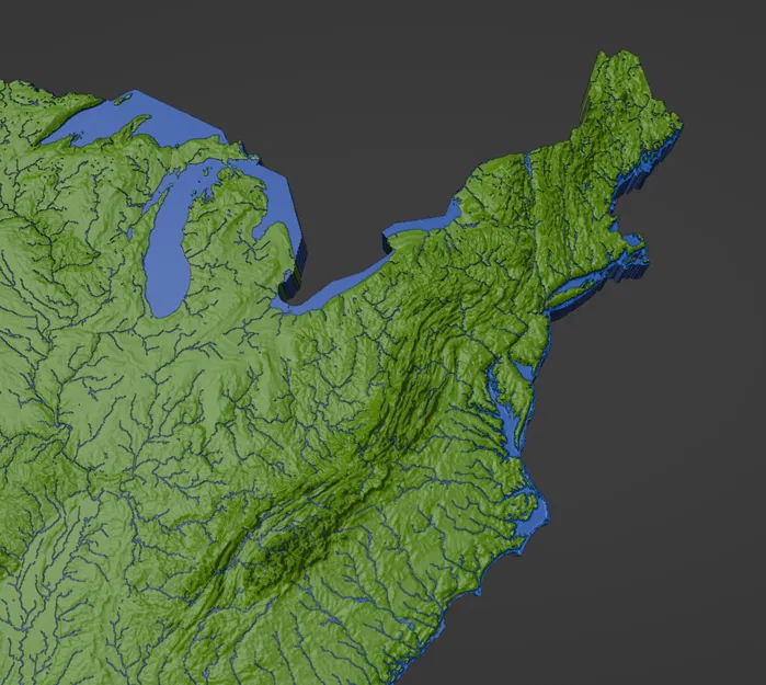 Bản Đồ Địa Hình Liên Bang Hoa Kỳ (Lower 48) Bao Gồm Thủy Hệ + Hồ Sơ Cài Đặt In Cura - Image 3