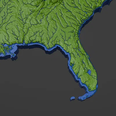 Bản Đồ Địa Hình Liên Bang Hoa Kỳ (Lower 48) Bao Gồm Thủy Hệ + Hồ Sơ Cài Đặt In Cura