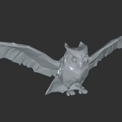 Mẫu Cú Giấy Low Poly