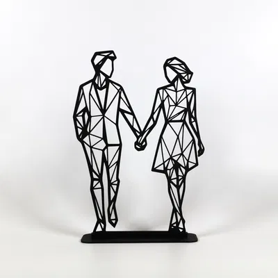 Cặp Đôi Valentine Hình Khối Low Poly