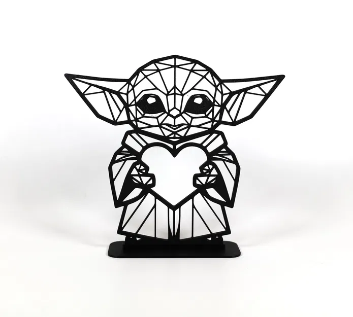 Baby Yoda Tình Yêu Hình Học Low Poly - Image 1