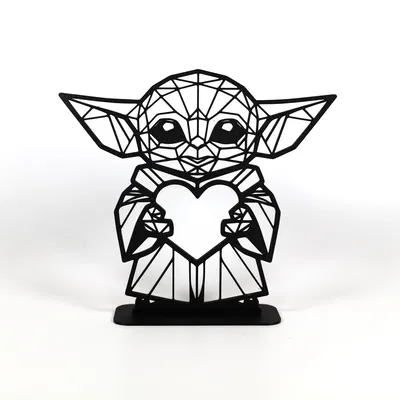 Baby Yoda Tình Yêu Hình Học Low Poly
